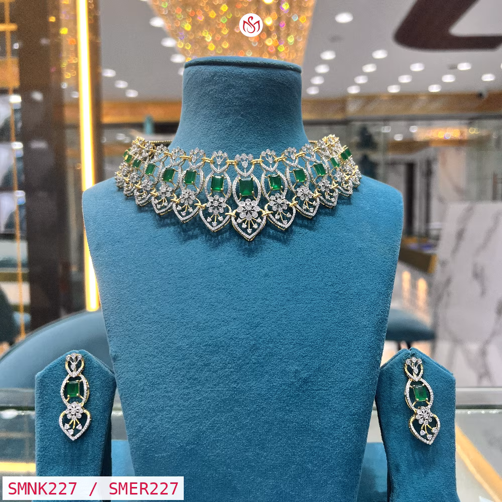 Gold Plated Silver Necklace - SMNK227 / SMER227